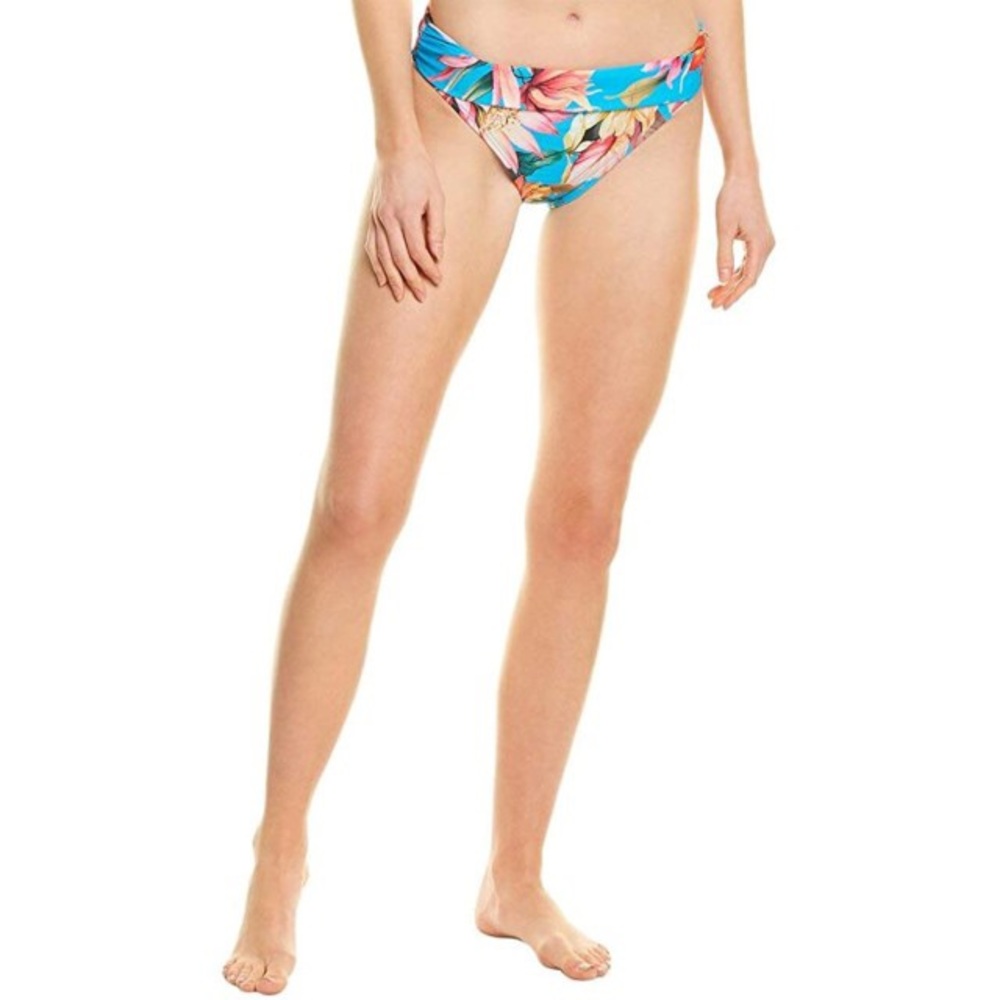 La Blanca Garden Shirred Bikini Bottoms,Blue, 12